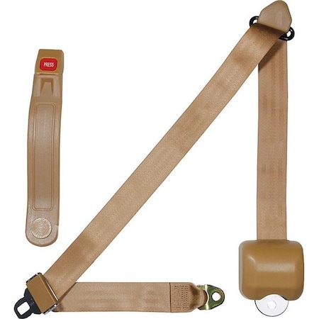 Allstar Performance Allstar Performance ALL98118 3-Point Retractable Seat Belt; Tan ALL98118